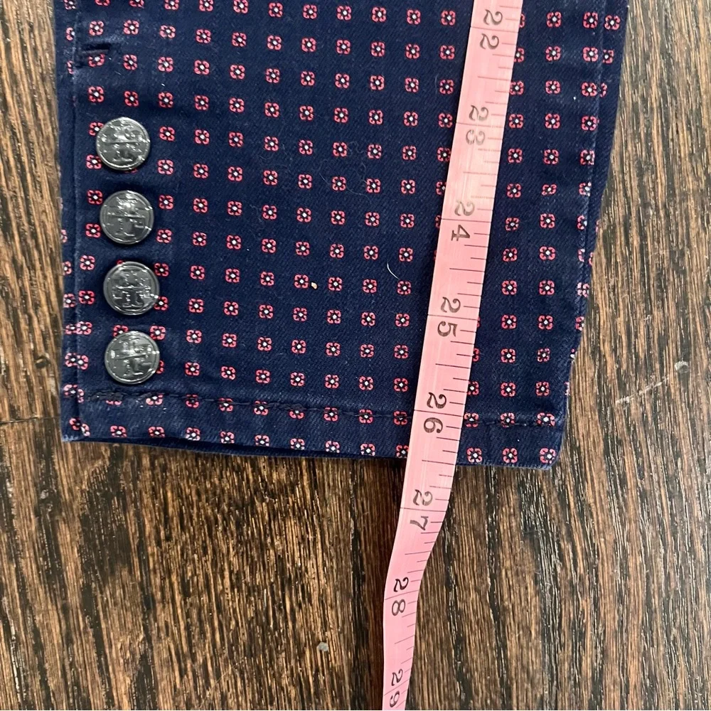 Tory Burch Navy Daisy Dot Emmy Floral Patterned Pants